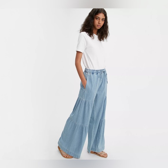 NWT Free People Levi’s Made & Crafted Moroccan Jogger Denim Pant Leisure Wash - Picture 5 of 16